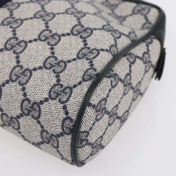 GUCCI GG Canvas Sherry Line Clutch Bag Red Navy 14.014.3553 Auth BA8450 - Picture 7 of 16